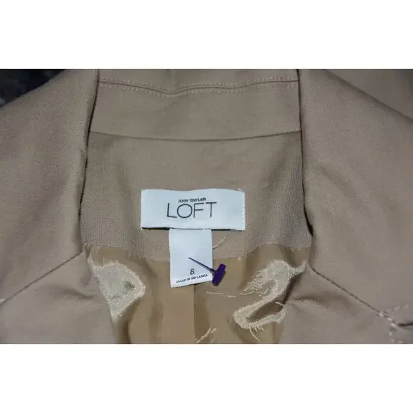 ANN TAYLOR LOFT Designer Khaki Equestrian Blazer Jacket Size 8 NEW!!! - Picture 6 of 6